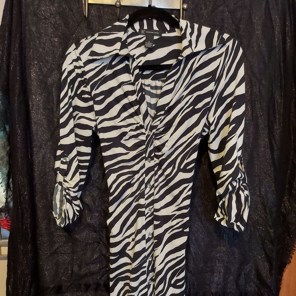 Inc size medium zebra wrap dress / tunic
